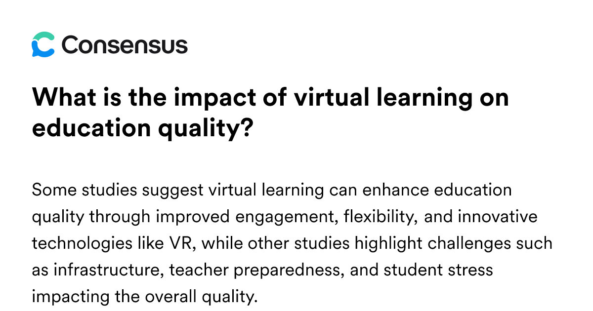 What Is The Impact Of Virtual Learning On Education Quality ...