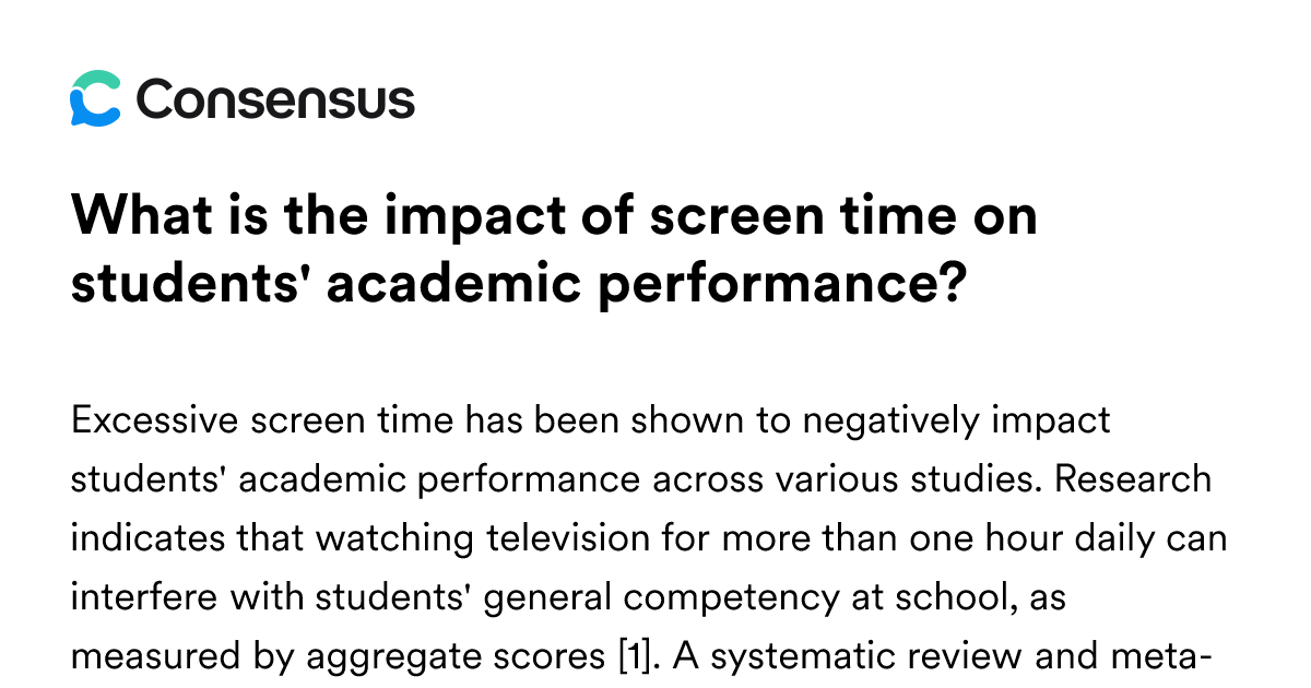 What Is The Impact Of Screen Time On Students' Academic Performance ...
