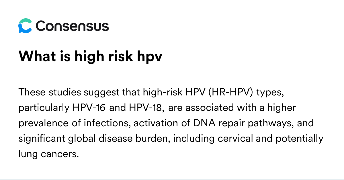 What Is High Risk Hpv - Consensus Academic Search Engine