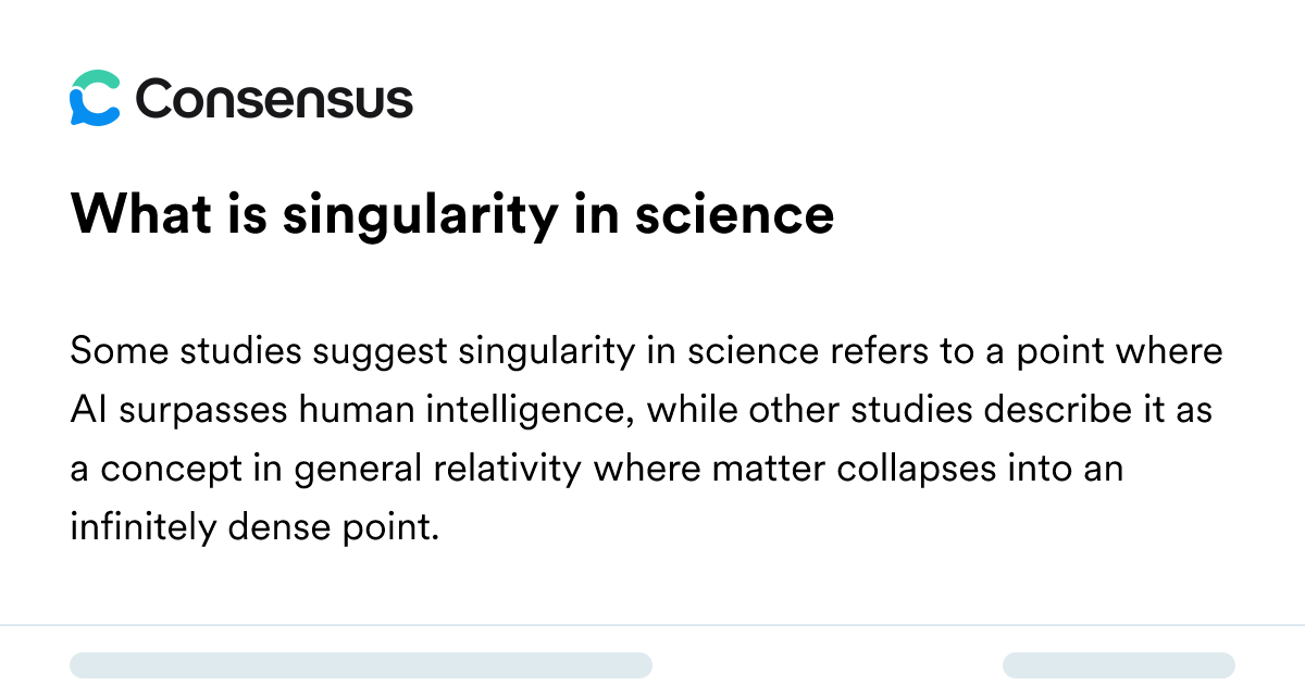 What Is Singularity In Science - Consensus Academic Search Engine