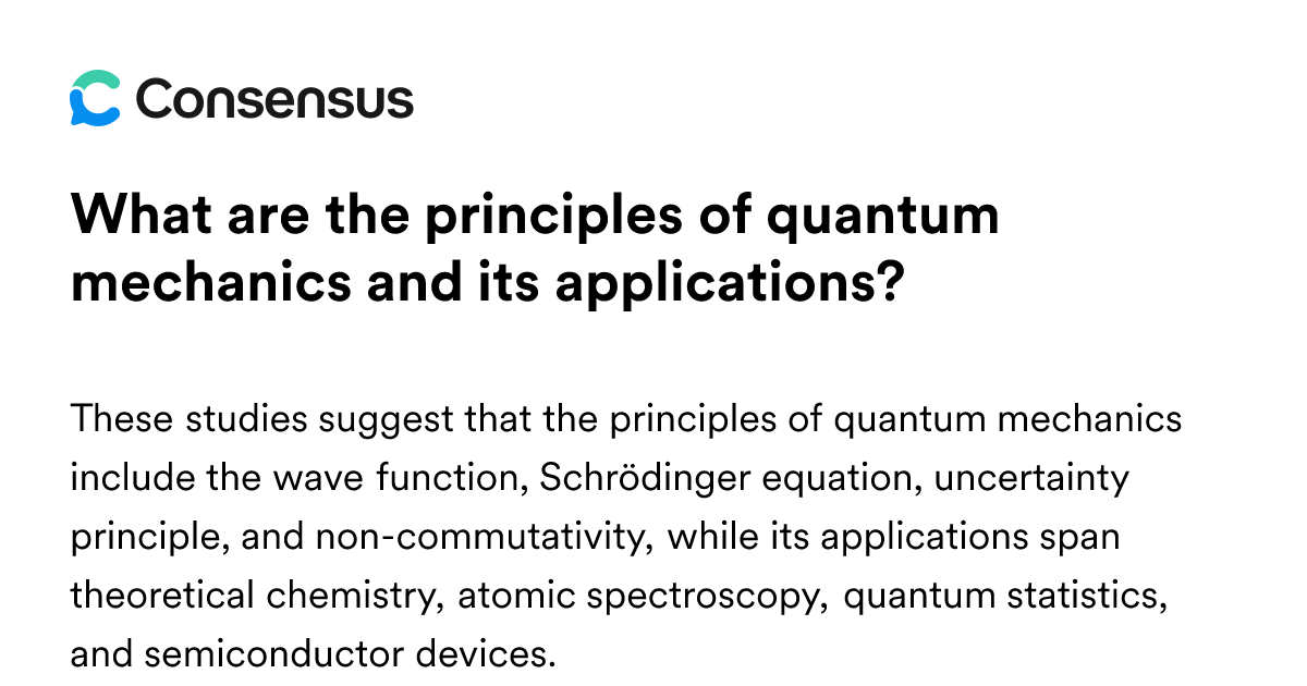 What Are The Principles Of Quantum Mechanics And Its Applications ...
