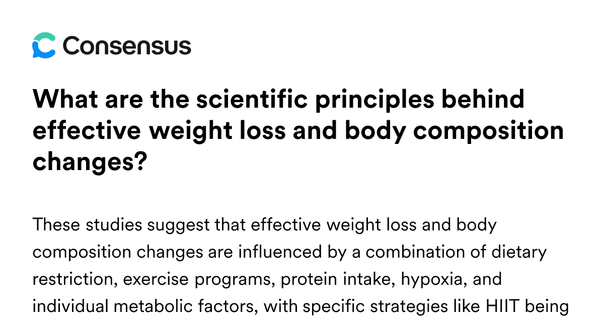 What Are The Scientific Principles Behind Effective Weight Loss And ...