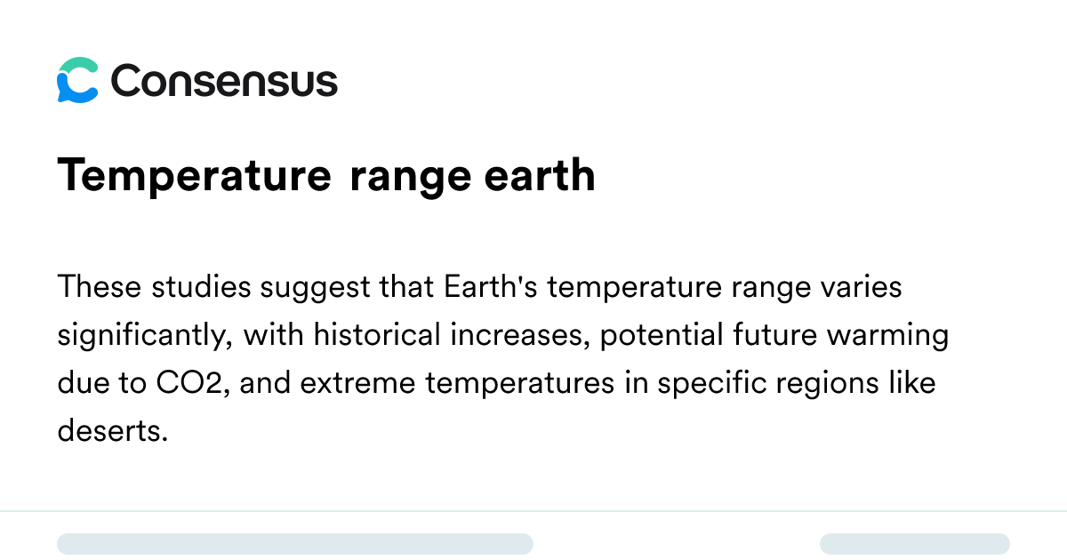 Temperature Range Earth - Consensus Academic Search Engine