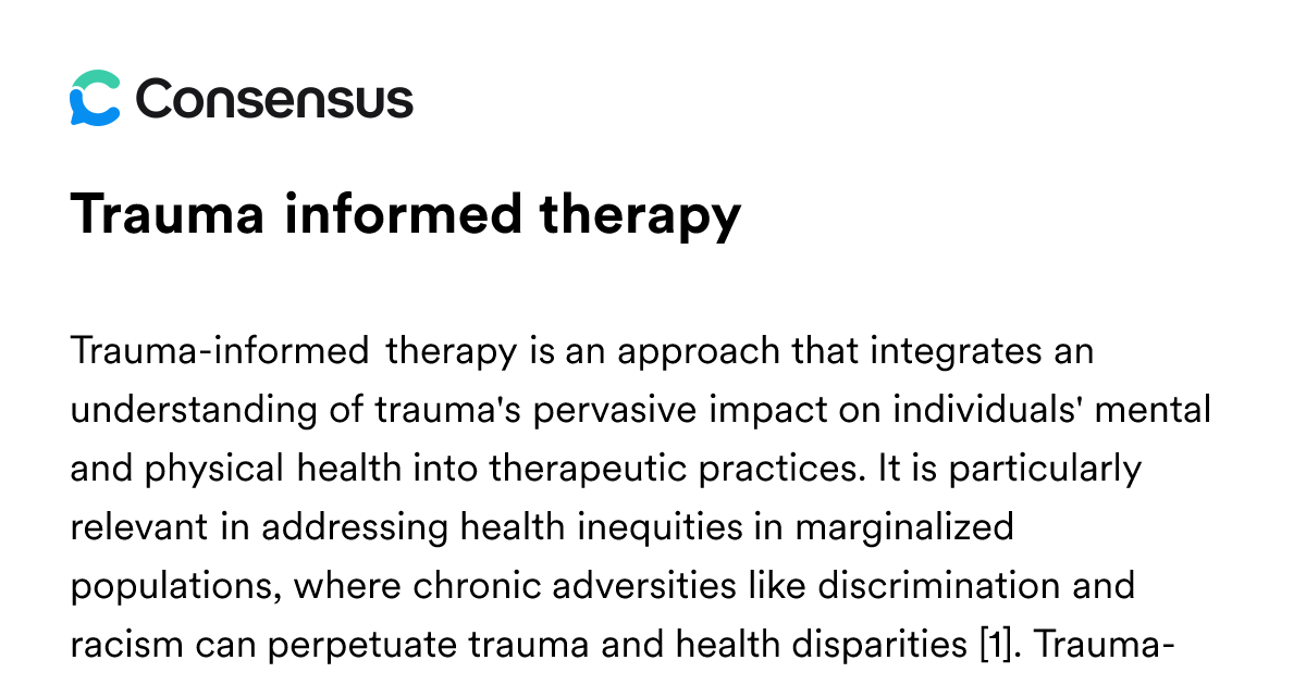 Trauma Informed Therapy - Consensus Academic Search Engine