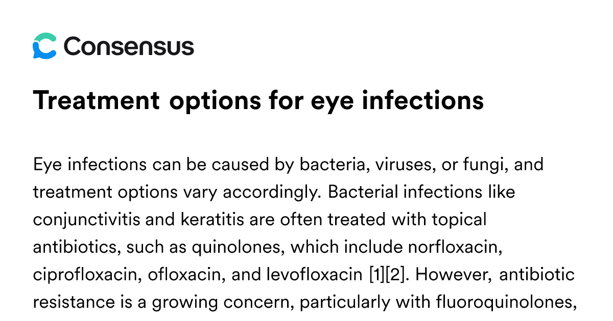 Treatment Options For Eye Infections - Consensus Academic Search Engine