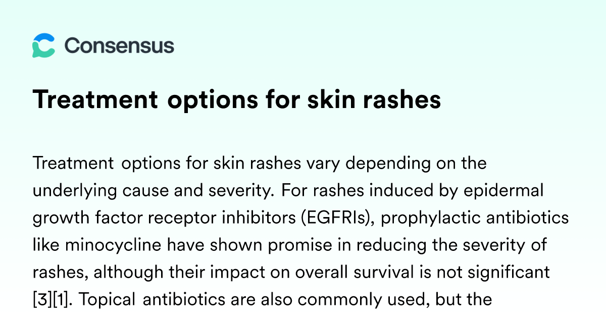 Treatment Options For Skin Rashes - Consensus Academic Search Engine