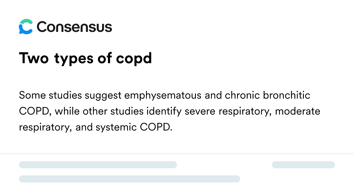 Two Types Of Copd - Consensus Academic Search Engine