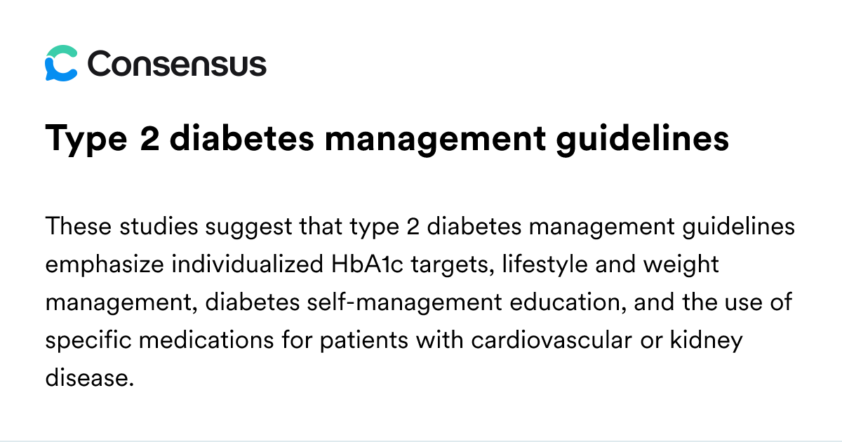 Type 2 Diabetes Management Guidelines - Consensus Academic Search Engine