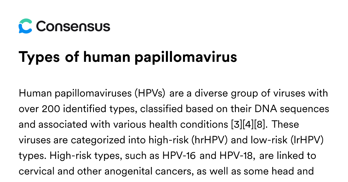 Types Of Human Papillomavirus - Consensus Academic Search Engine