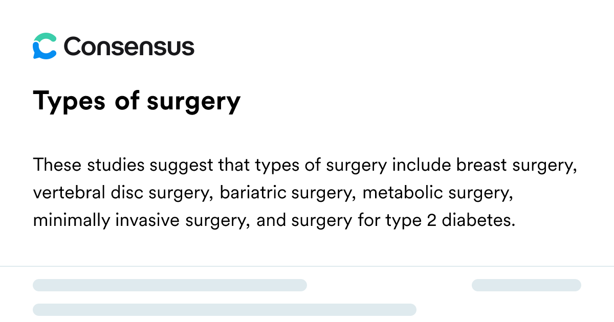 Types Of Surgery - Consensus Academic Search Engine