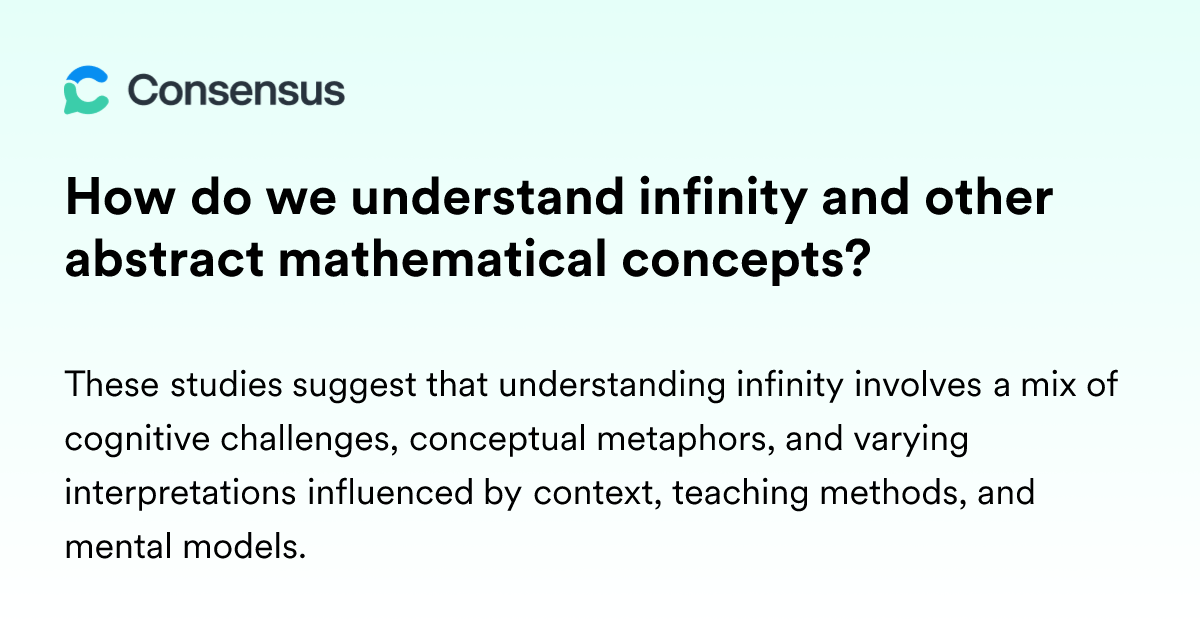 How Do We Understand Infinity And Other Abstract Mathematical Concepts ...
