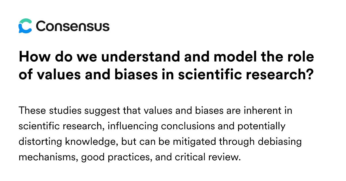 How Do We Understand And Model The Role Of Values And Biases In ...