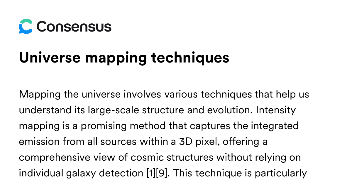 Universe Mapping Techniques - Consensus Academic Search Engine
