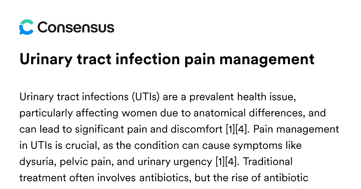 Urinary Tract Infection Pain Management - Consensus Academic Search Engine