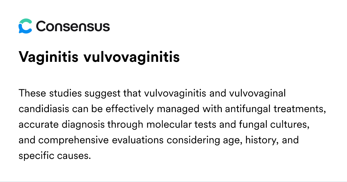 Vaginitis Vulvovaginitis - Consensus Academic Search Engine