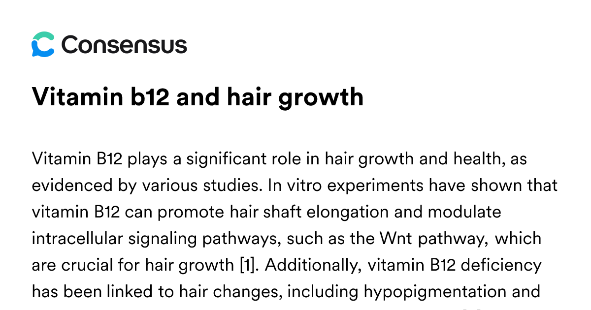 Vitamin B12 And Hair Growth - Consensus Academic Search Engine