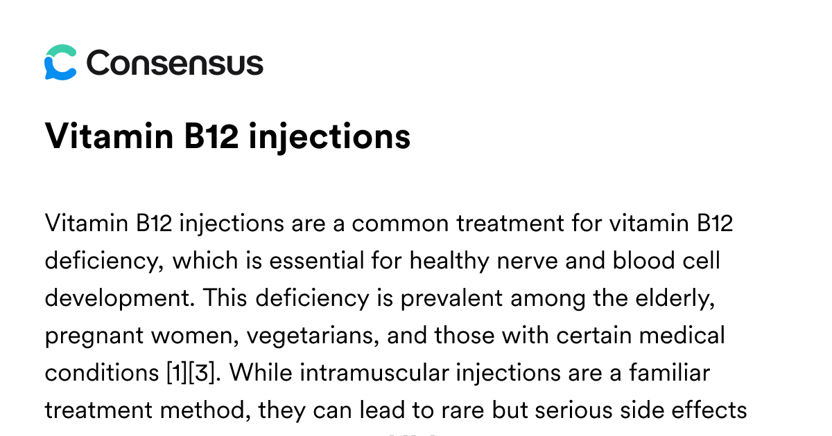 Vitamin B12 Injections - Consensus Academic Search Engine