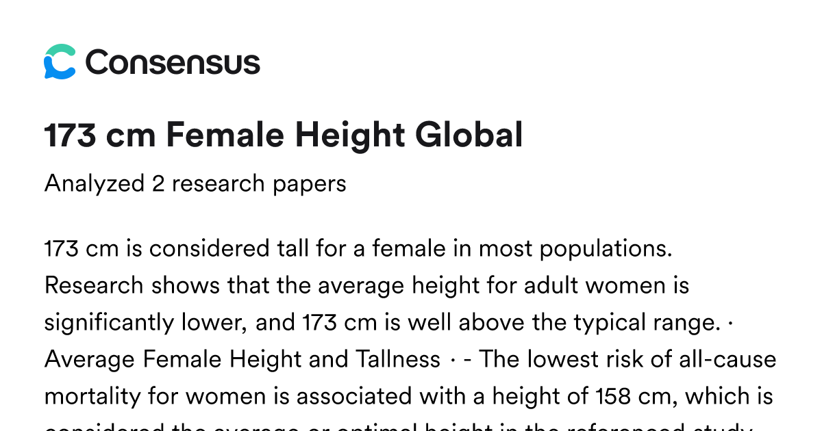 173 cm Female Height Global - Consensus