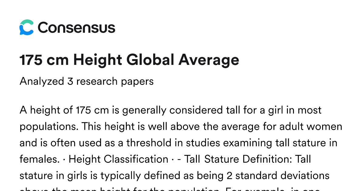 175 cm Height Global Average - Consensus