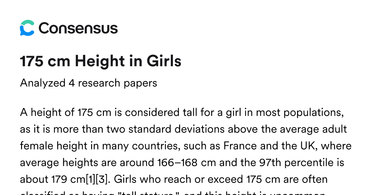 175 cm Height in Girls - Consensus