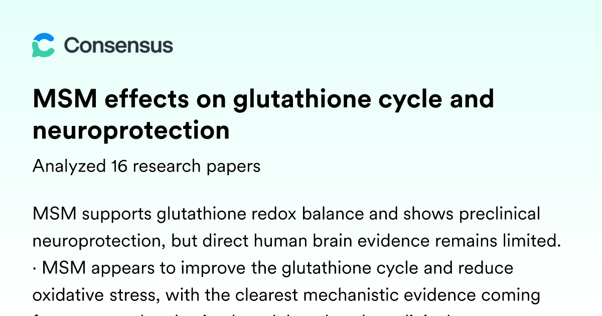 MSM effects on glutathione cycle and neuroprotection