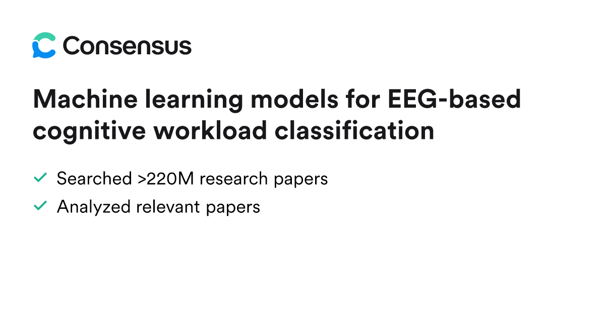 Machine learning models for EEG-based cognitive workload classification ...