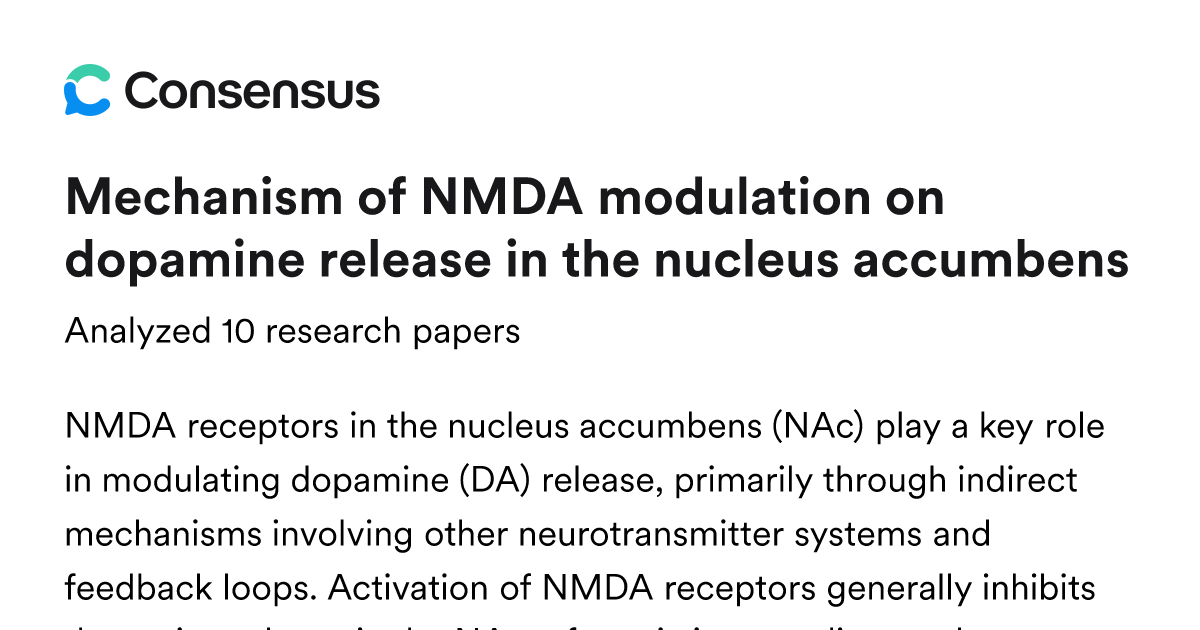 Mechanism of NMDA modulation on dopamine release in the nucleus ...