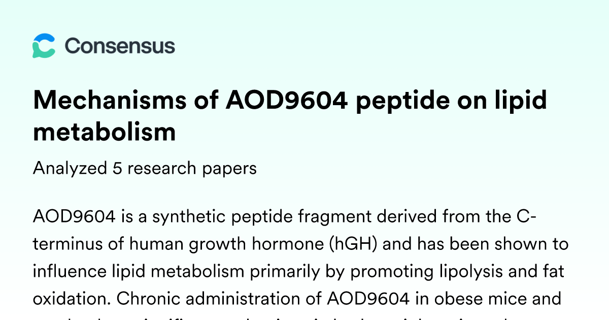 aod9604 lipolysis mechanism Mechanisms of AOD9604 peptide on lipid metabolism