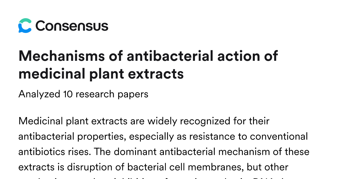 Mechanisms of antibacterial action of medicinal plant extracts - Consensus