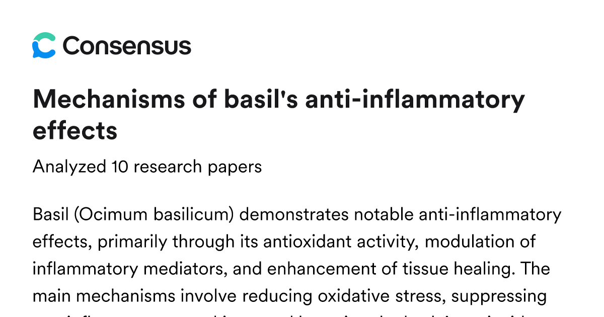 Mechanisms of basil's anti-inflammatory effects - Consensus