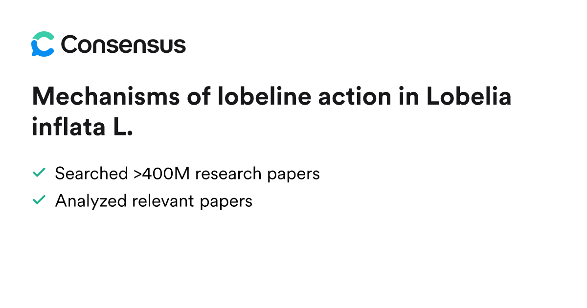 Mechanisms of lobeline action in Lobelia inflata L. - Consensus