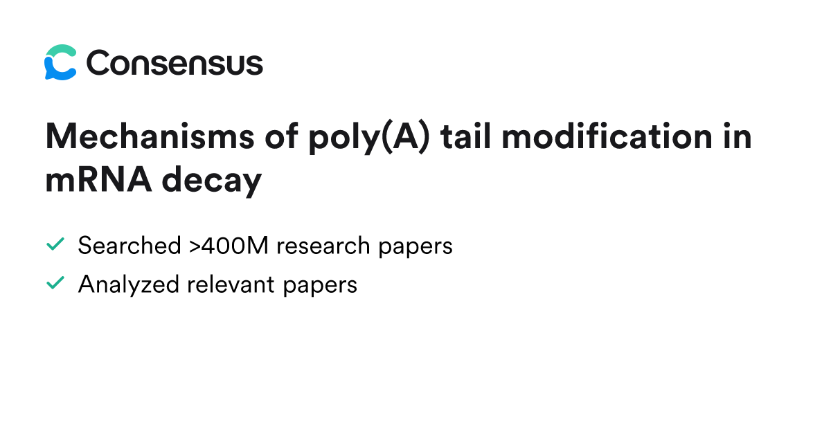 Mechanisms of poly(A) tail modification in mRNA decay - Consensus