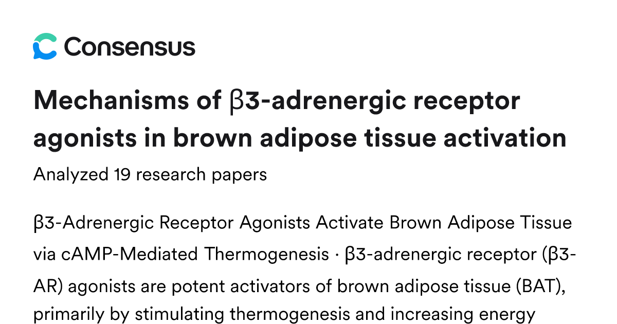 Mechanisms of β3-adrenergic receptor agonists in brown adipose tissue ...