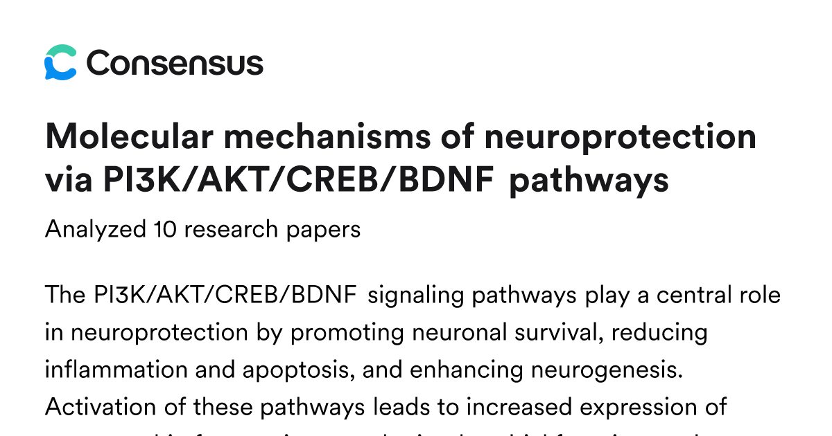 Molecular mechanisms of neuroprotection via PI3K/AKT/CREB/BDNF pathways ...
