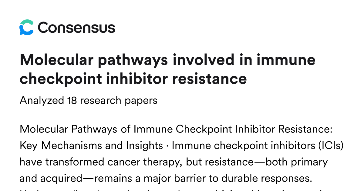 Molecular pathways involved in immune checkpoint inhibitor resistance ...