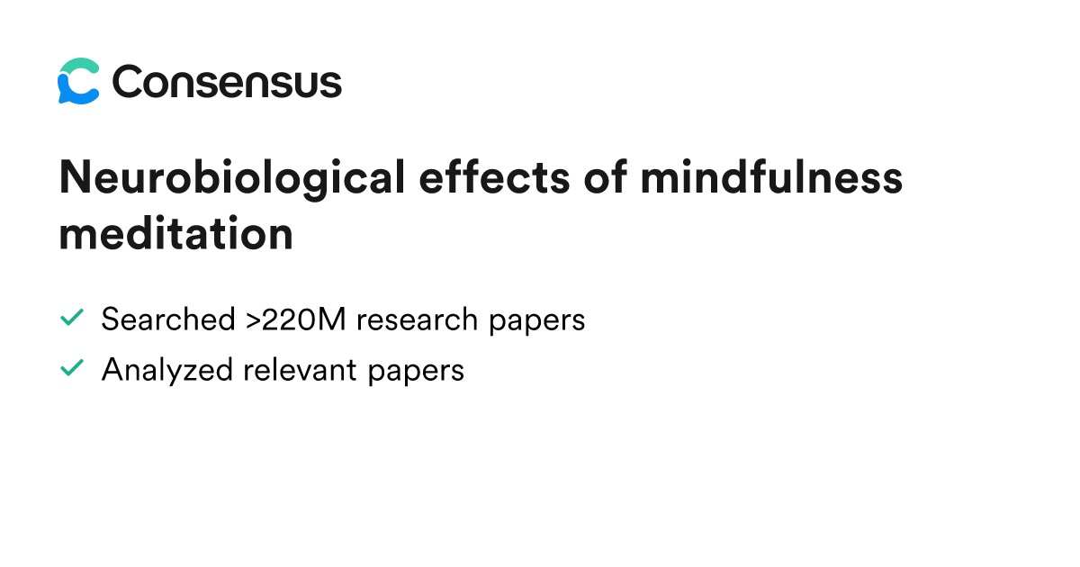 Neurobiological effects of mindfulness meditation - Consensus