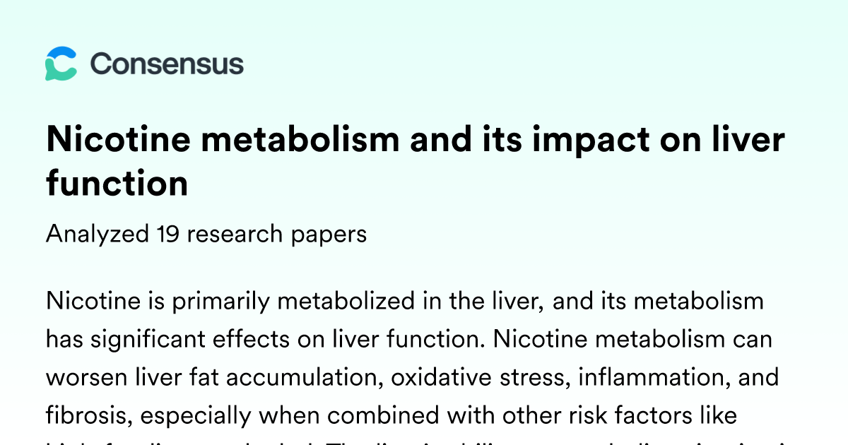 Nicotine metabolism and its impact on liver function
