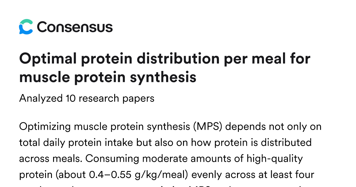 Optimal protein distribution per meal for muscle protein synthesis ...