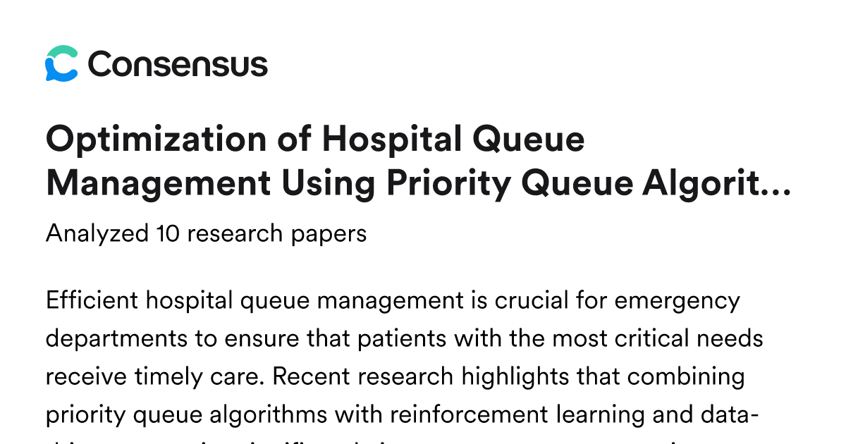 Optimization of Hospital Queue Management Using Priority Queue ...