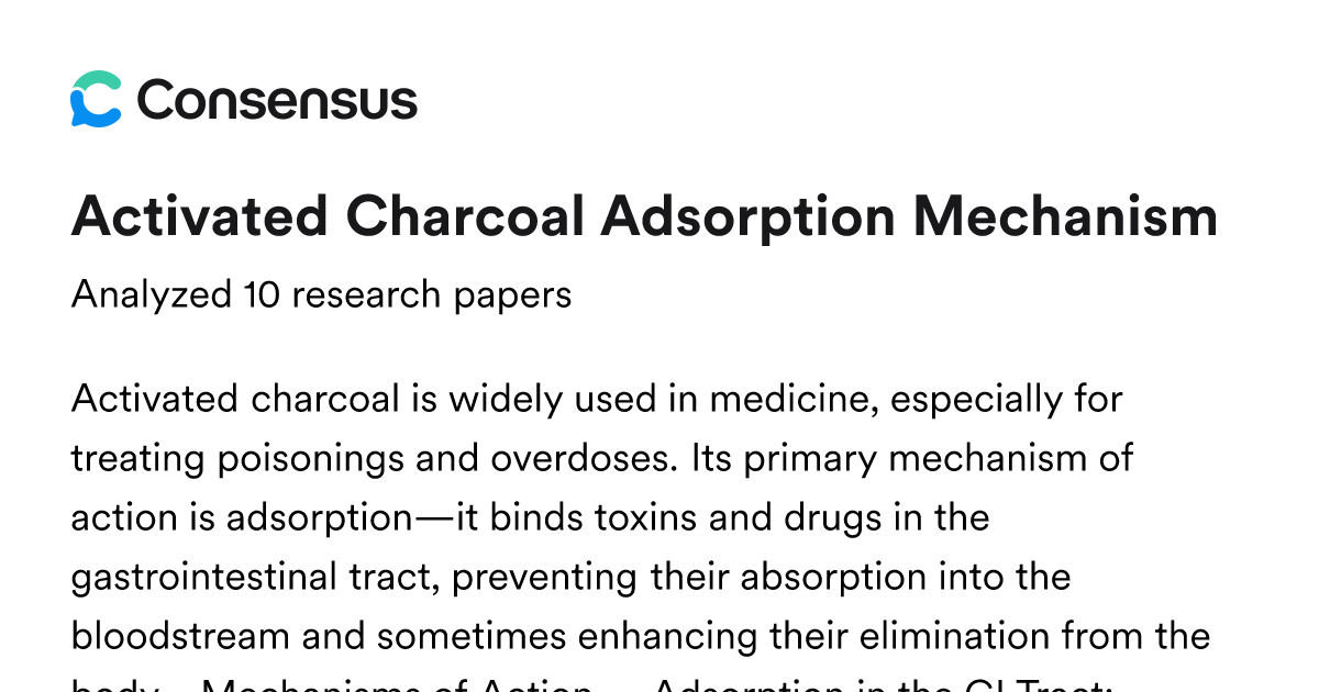Activated Charcoal Adsorption Mechanism - Consensus
