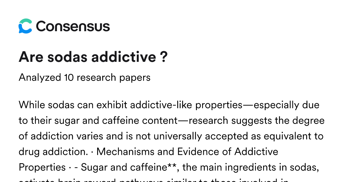 Are sodas addictive ? - Consensus