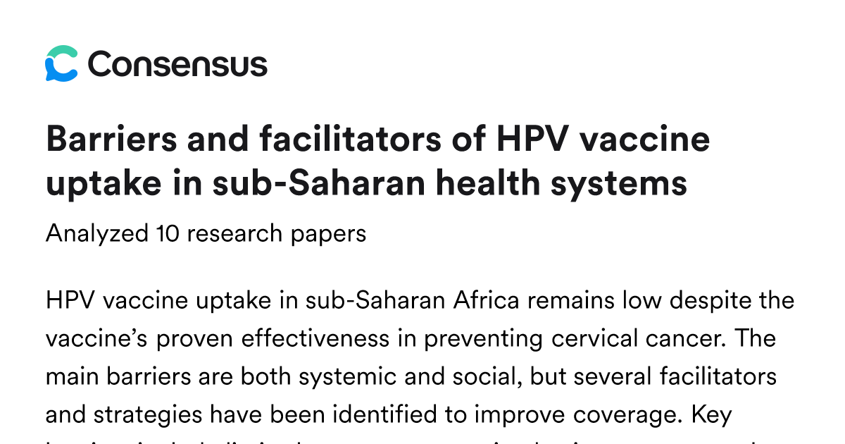 Barriers and facilitators of HPV vaccine uptake in sub-Saharan health ...