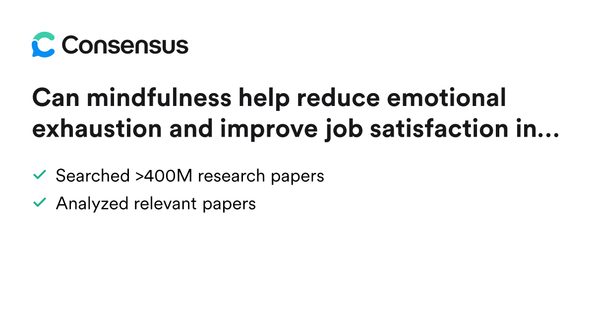Image result for Can mindfulness help reduce emotional exhaustion and improve job ...