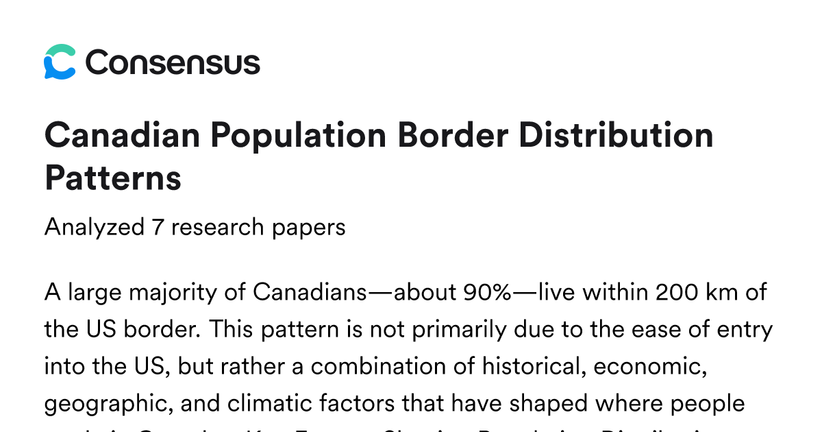 Canadian Population Border Distribution Patterns - Consensus