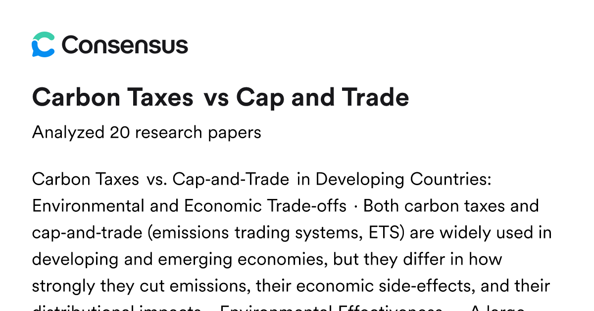 Carbon Taxes vs Cap and Trade - Consensus