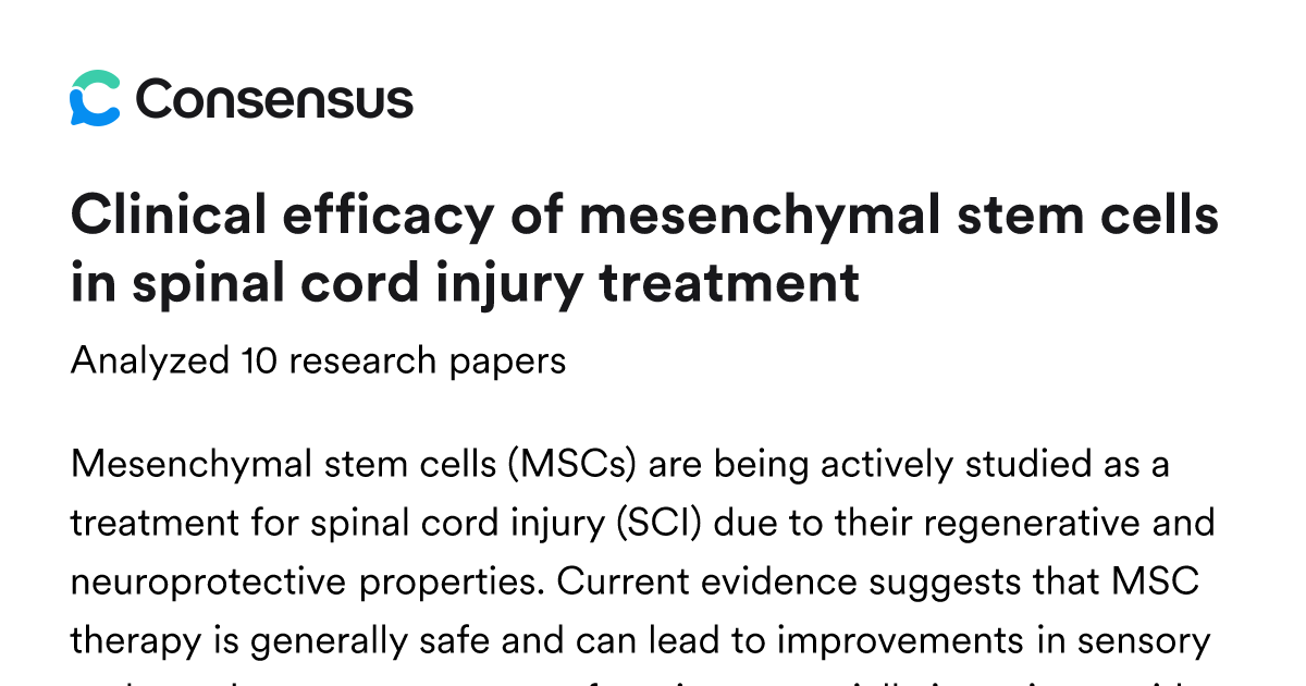 Clinical efficacy of mesenchymal stem cells in spinal cord injury ...