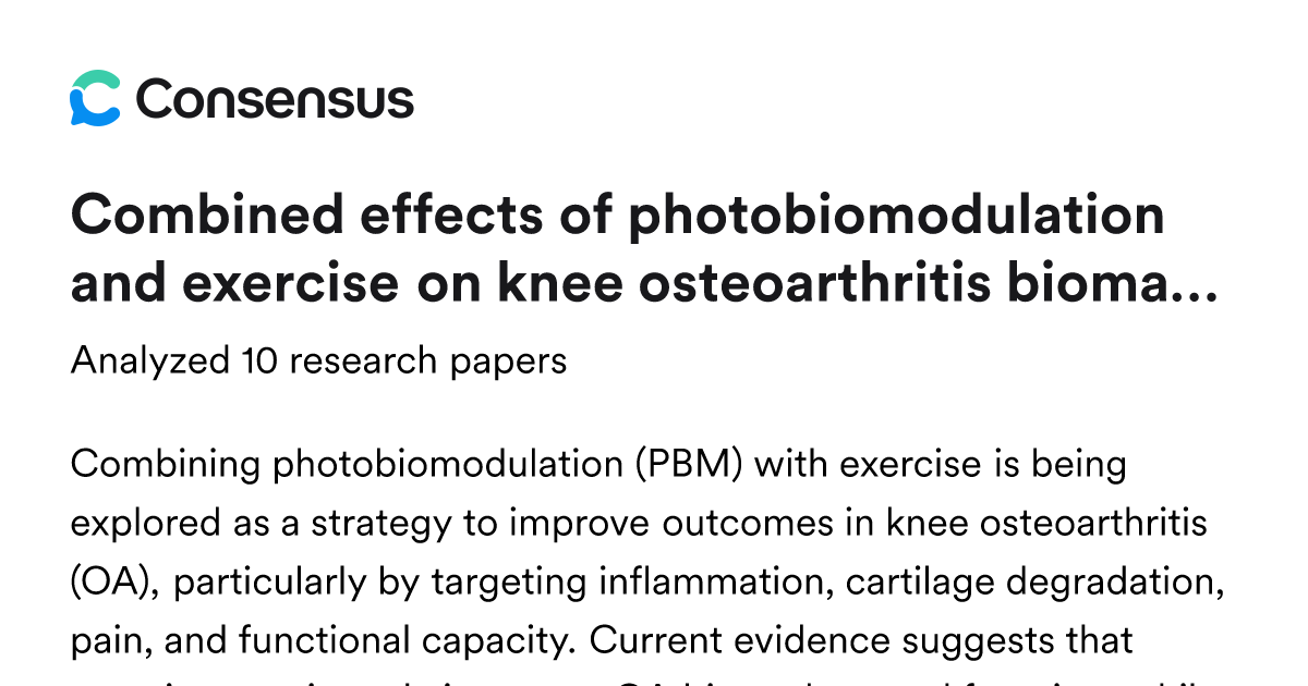 Combined effects of photobiomodulation and exercise on knee ...