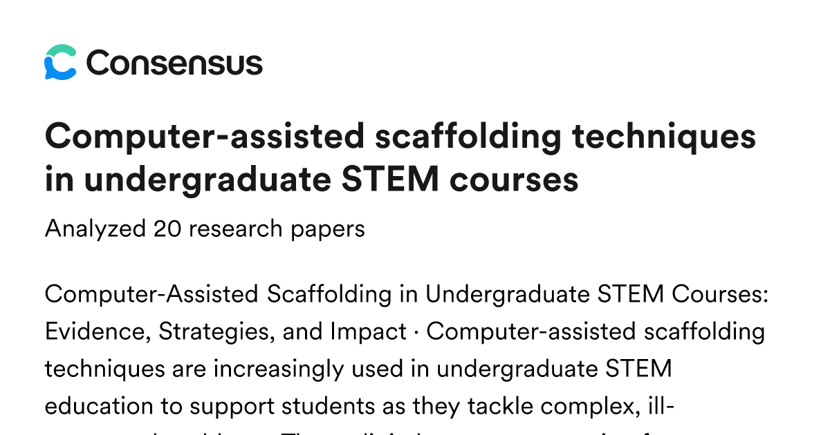 Computer-assisted scaffolding techniques in undergraduate STEM courses ...