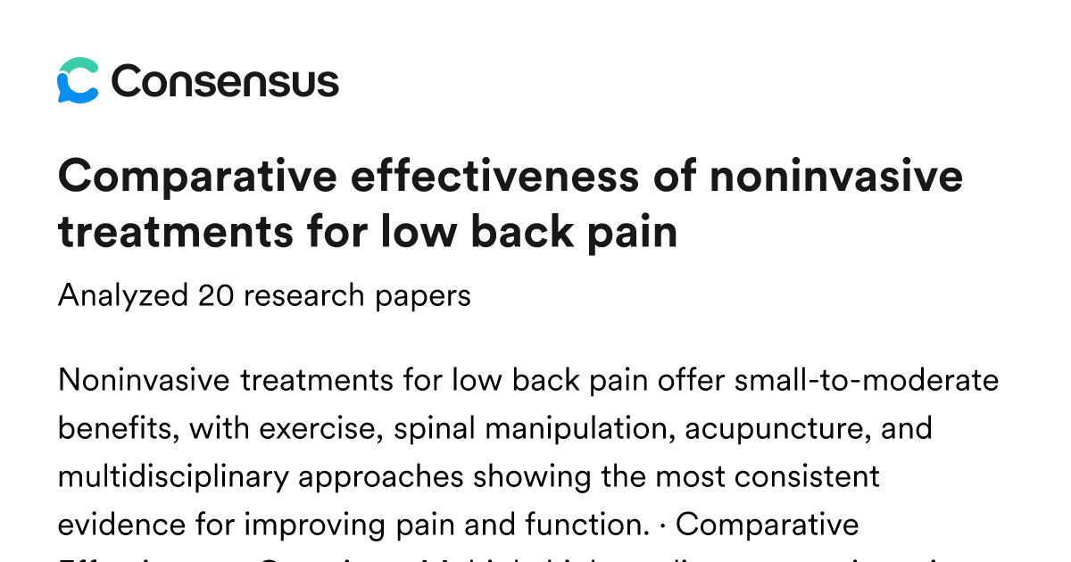 Comparative effectiveness of noninvasive treatments for low back pain ...