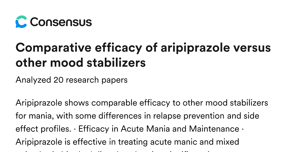 Comparative efficacy of aripiprazole versus other mood stabilizers ...